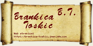 Brankica Toskić vizit kartica